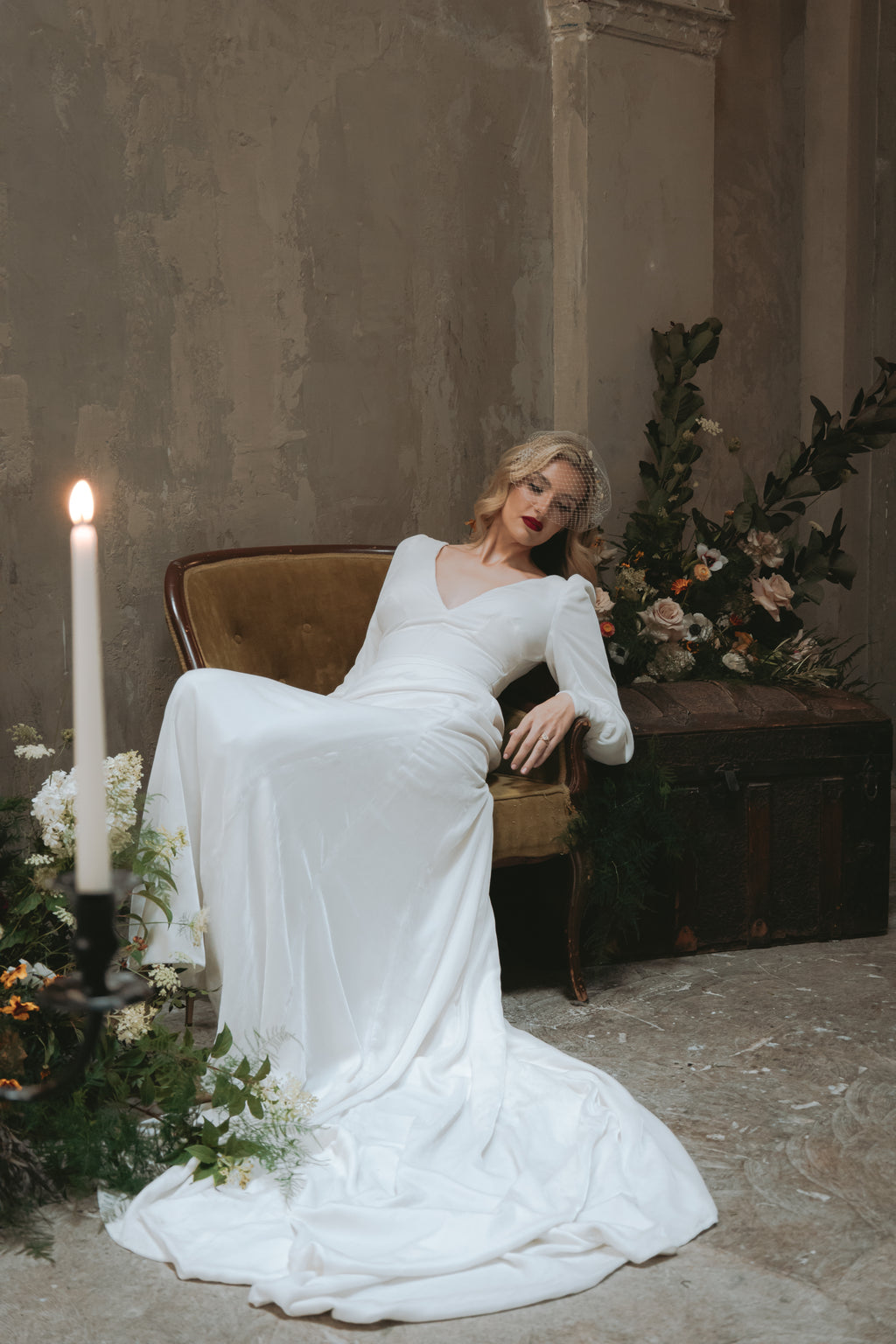 Eloise | Silk Velvet Wedding Gown