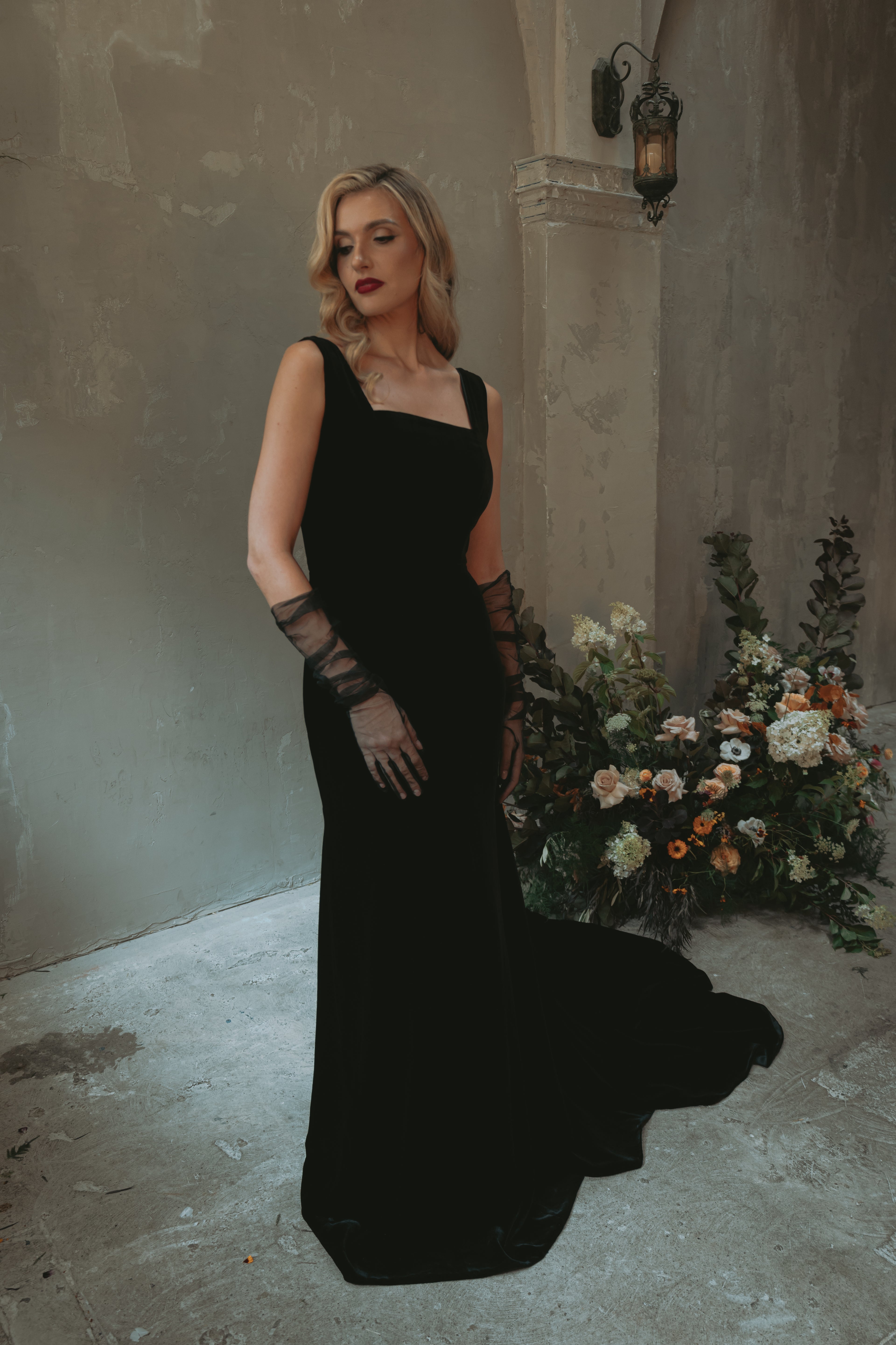 Greta | Silk Velvet Wedding Gown