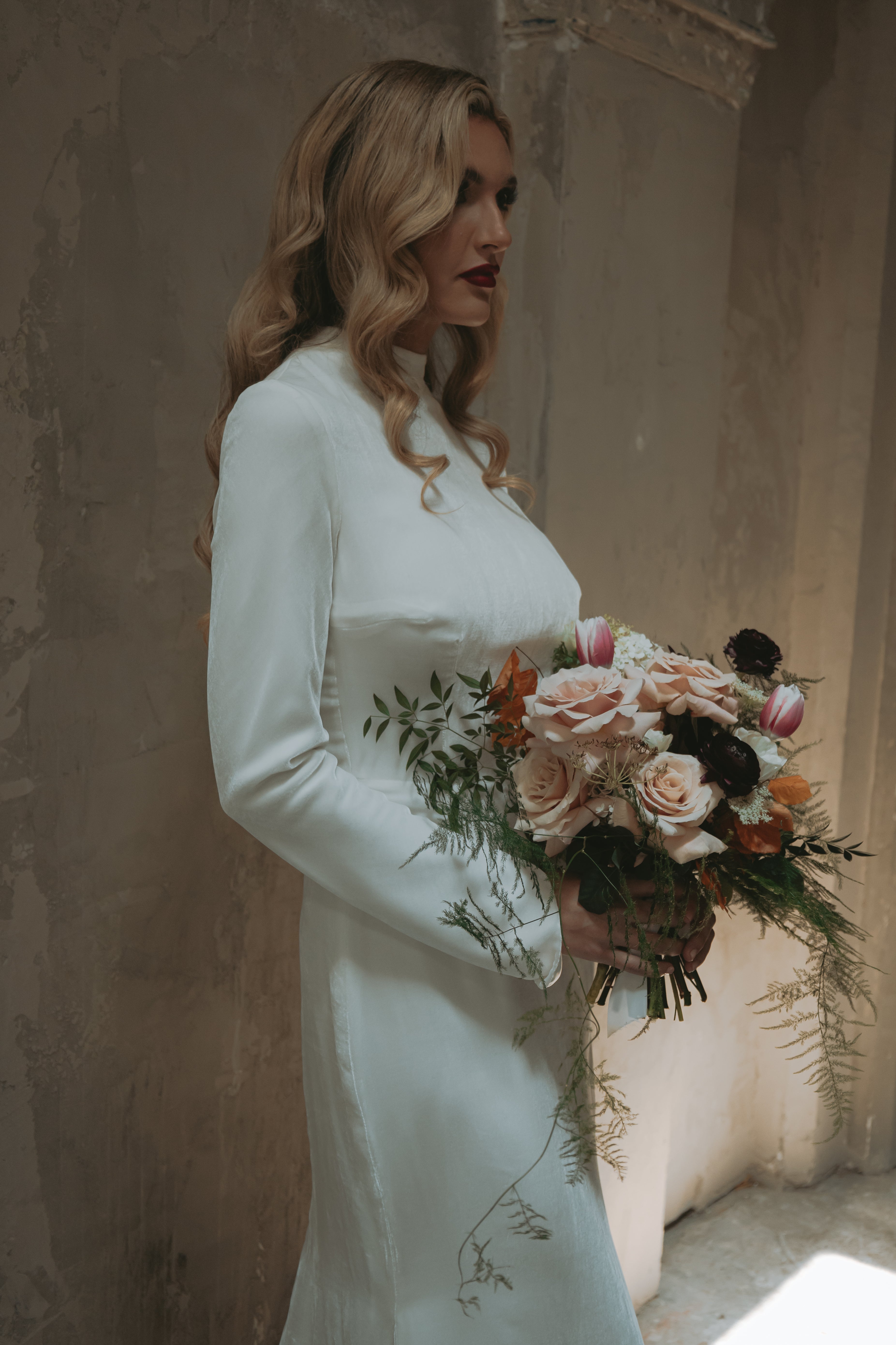 Daphne  | Silk Velvet Wedding Gown