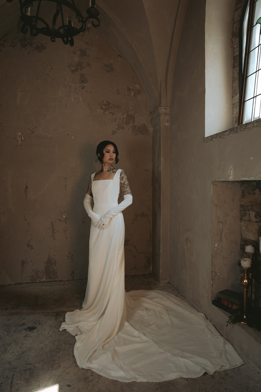 Greta | Silk Velvet Wedding Gown