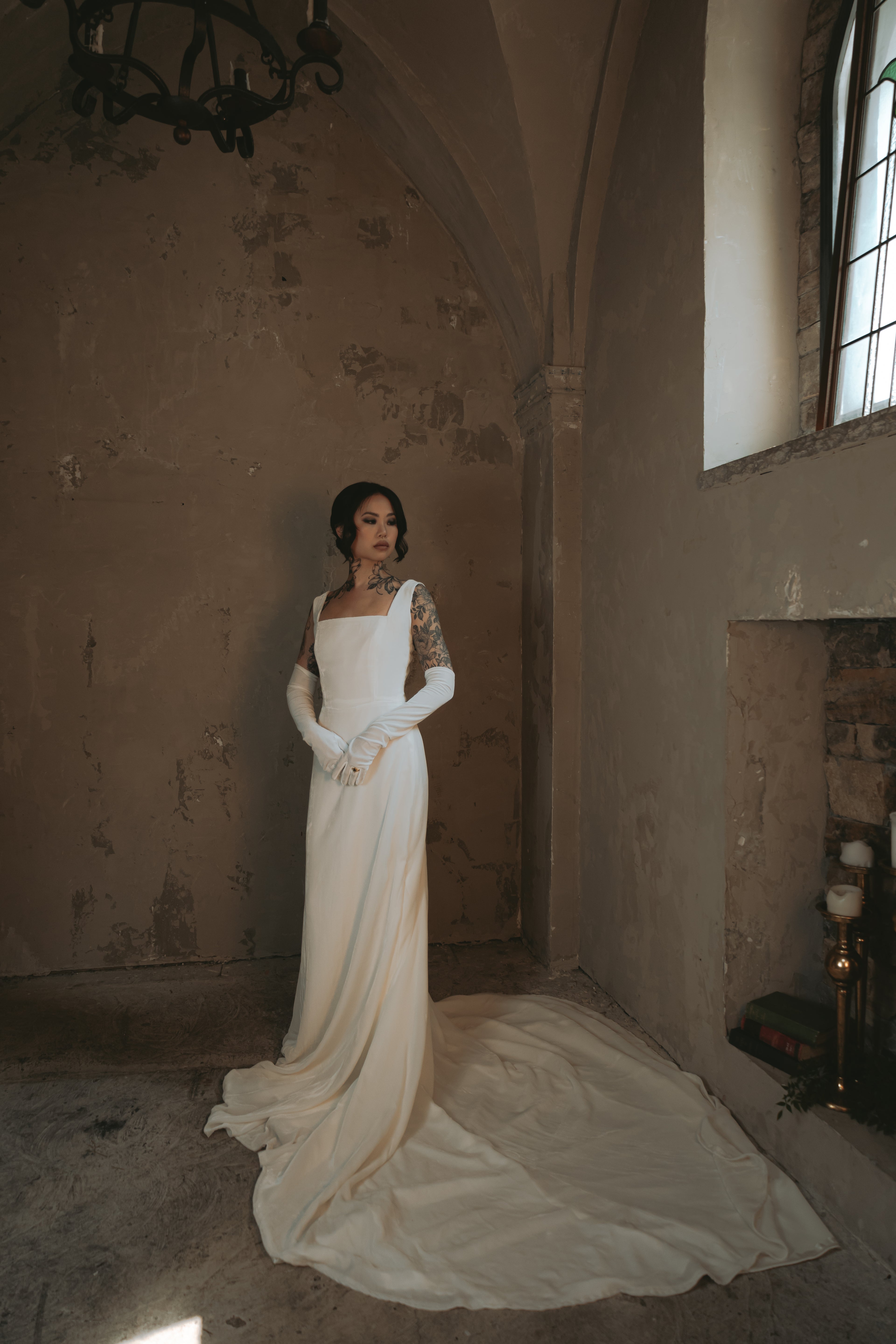 Greta | Silk Velvet Wedding Gown