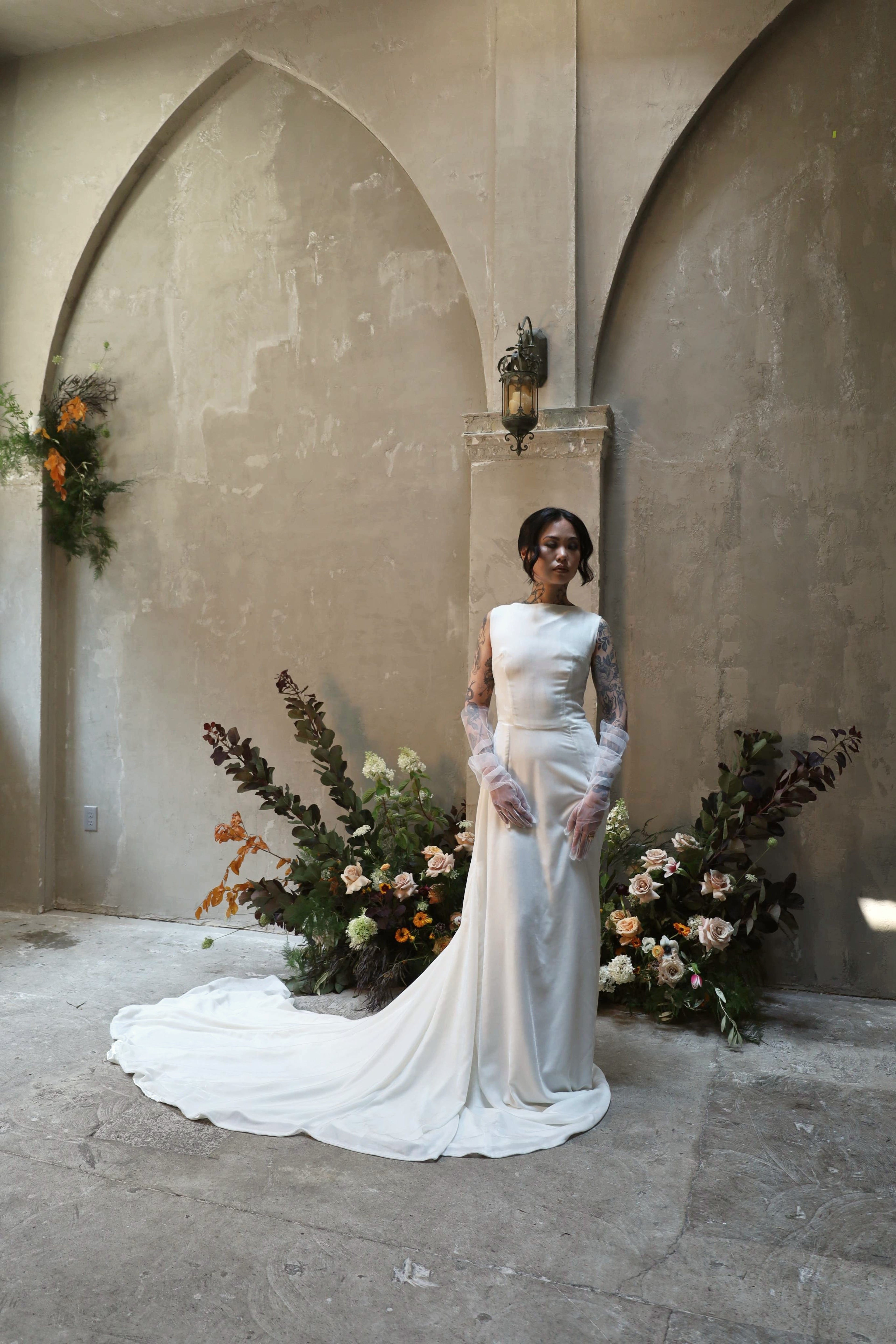 Jean | Silk Velvet Wedding Gown